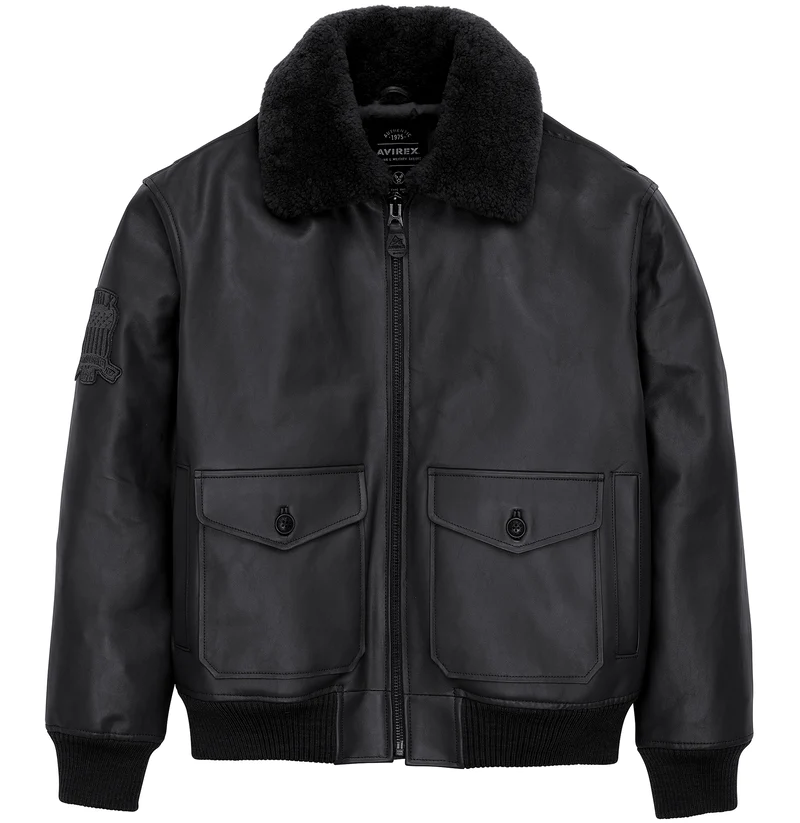 Avirex Classic Black G-1 Aviator Leather Jacket - MotoCollection