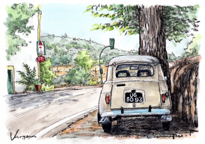 絵画の水彩画で高橋文平が描いた車の絵「Vergem」をご購入