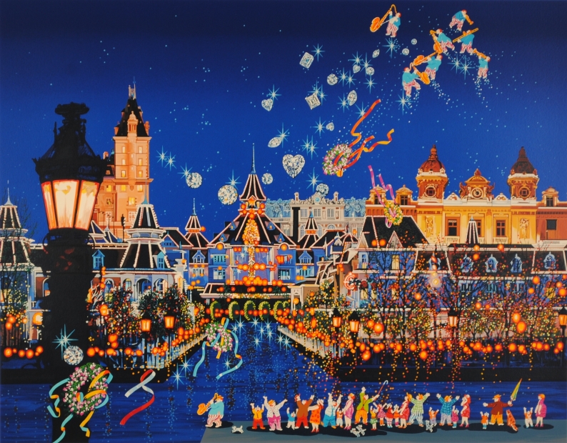 ヒロ・ヤマガタがシルクスクリーンの版画で制作したインテリアの絵画