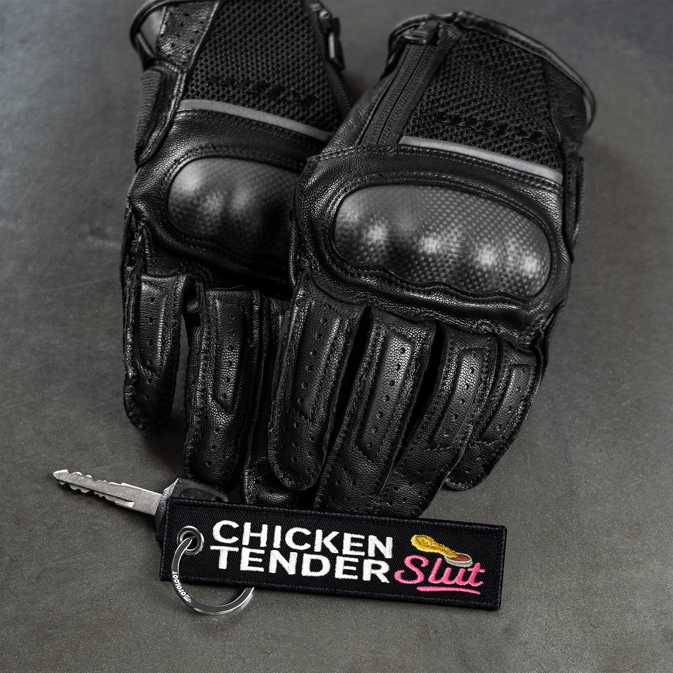 Chicken Tender Slut - Motorcycle Keychain - Moto Loot