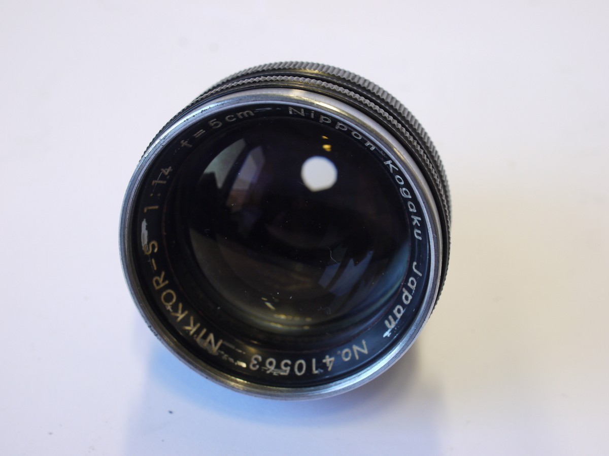 Nikon Nippon Kogaku Japan 5cm f1.4 Nikkor-S black lens with chrome