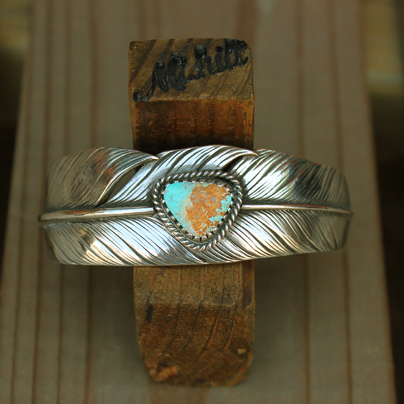 Mt.hill マウントヒル Feather Bangle ターコイズ付きフェザーバングル