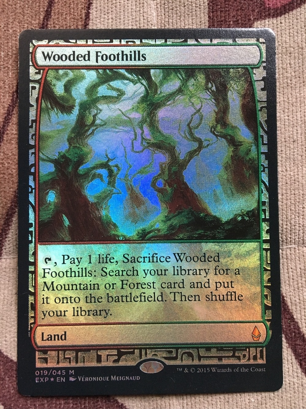 Foil Wooded Foothills - MtgProxy