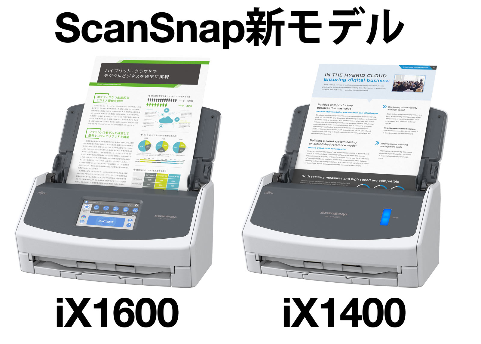 ScanSnapの最新モデル「iX1600」と「iX1400」が発表！毎分40枚両面