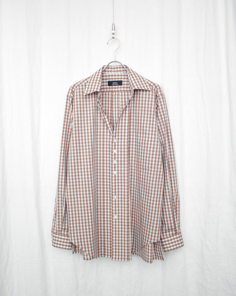 ENSOU. エンソウ 通販 GINGHAM CHILDISH SHIRT (E12S002) Beige