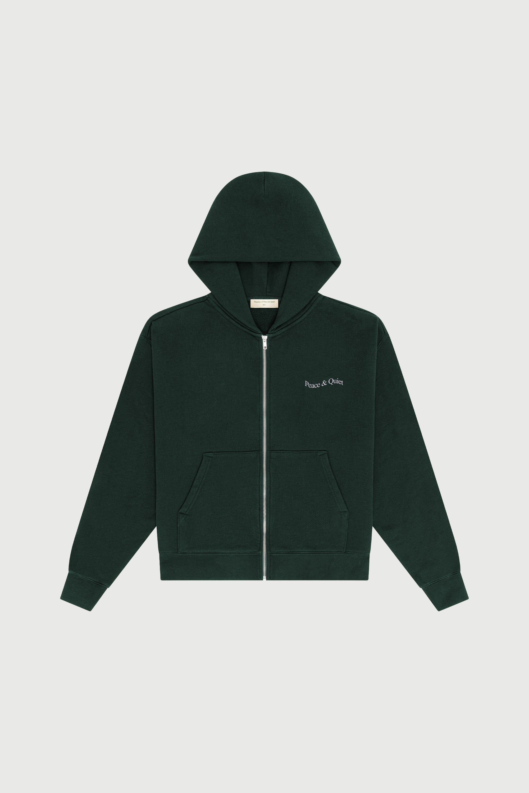 Wordmark Zip Up Hoodie - Forest — Museum of Peace & Quiet