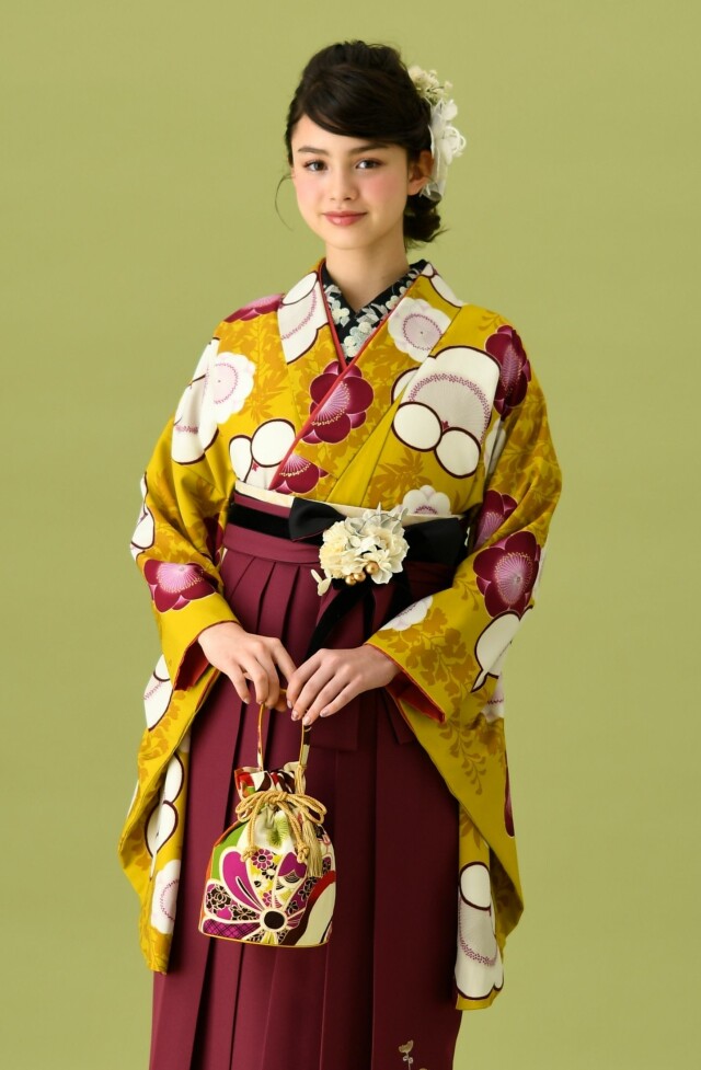 hakama00381】正統派 からし色/あずき色(No.3005) /きらら西田きもの