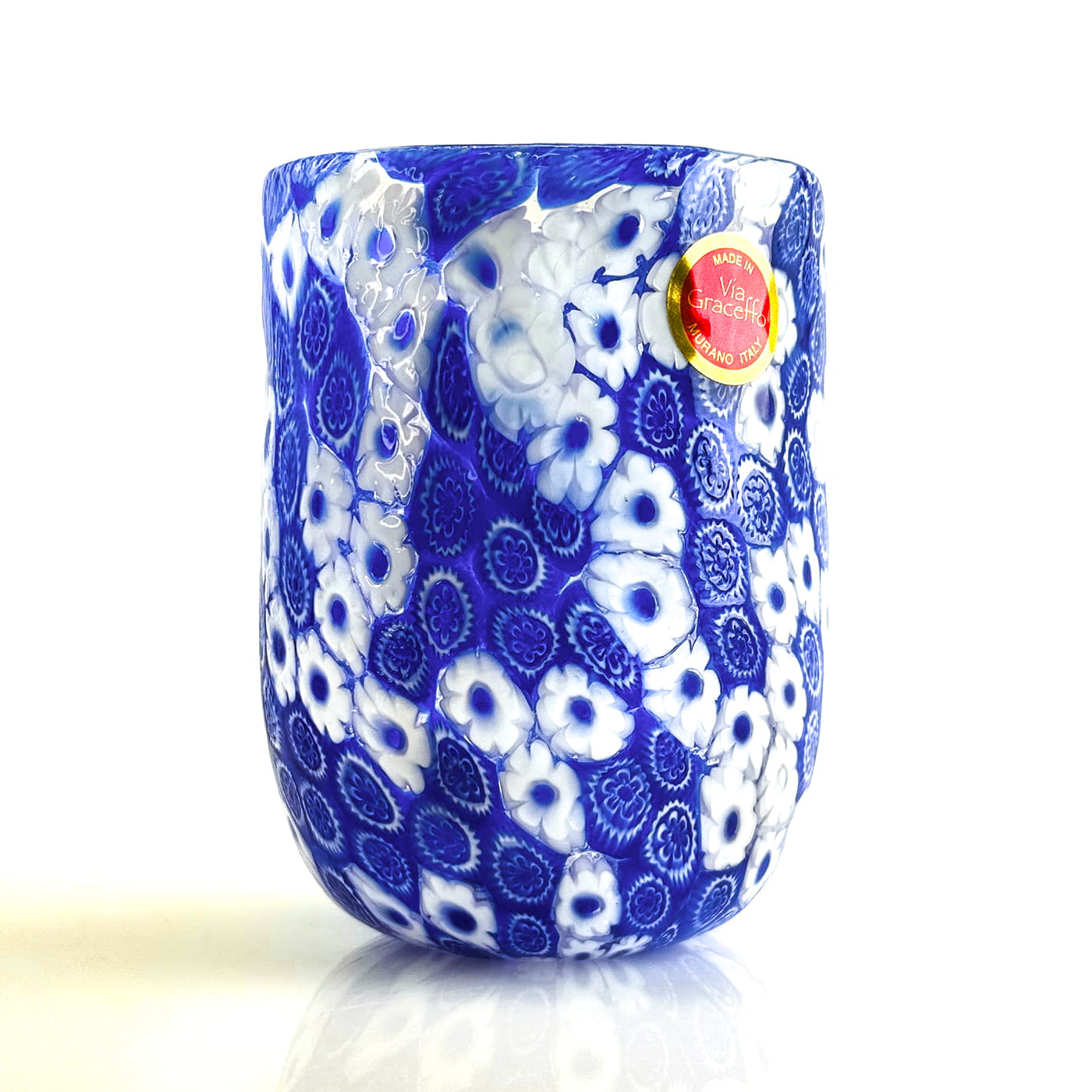 Millefiori Drinking Glass, Marconi, Handblown, Made in Italy