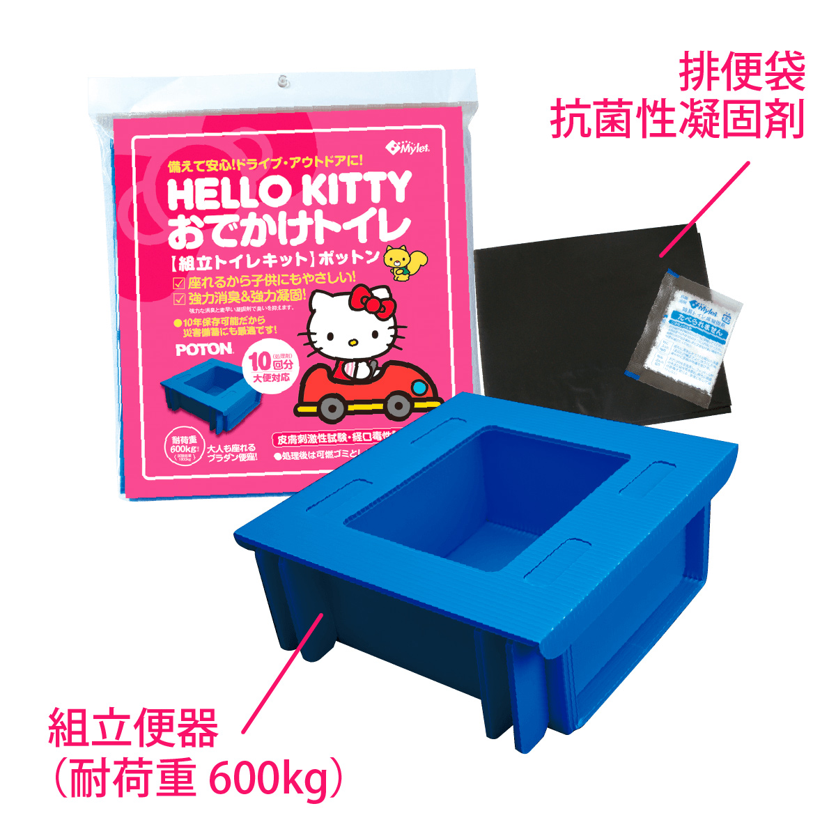 ハローキティPOTON｜災害用トイレ・簡易トイレ・携帯トイレの