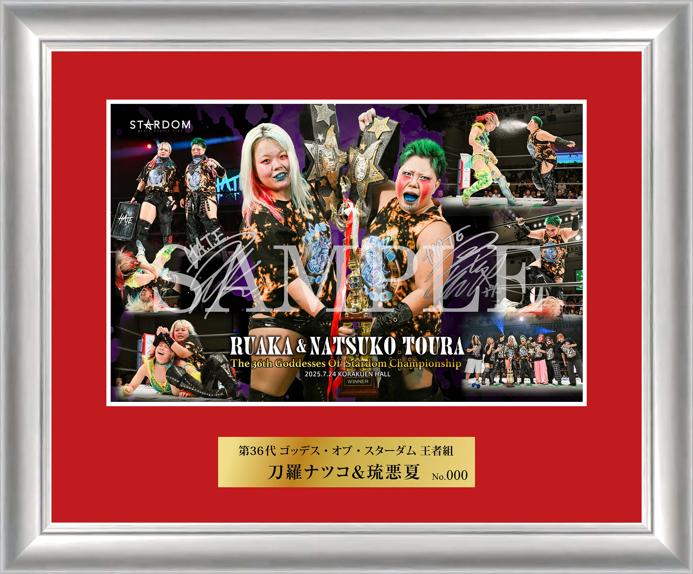 女子プロレス スターダム 上谷沙耶 手形入りサイン色紙 女子プロレス