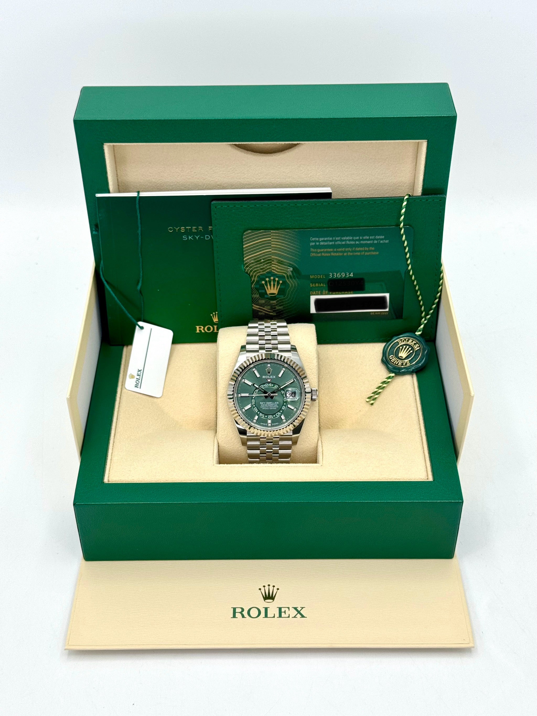 NEW 2024 Rolex Sky-Dweller 42mm 336934 Jubilee Mint Green Dial