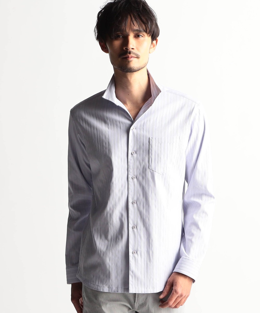 リバーシブルドビー スタンドカラーシャツ｜長袖｜ニコル公式通販