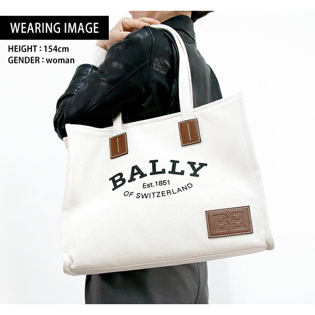 バリー トートバッグ BALLY クリスタリア コットン ナチュラル