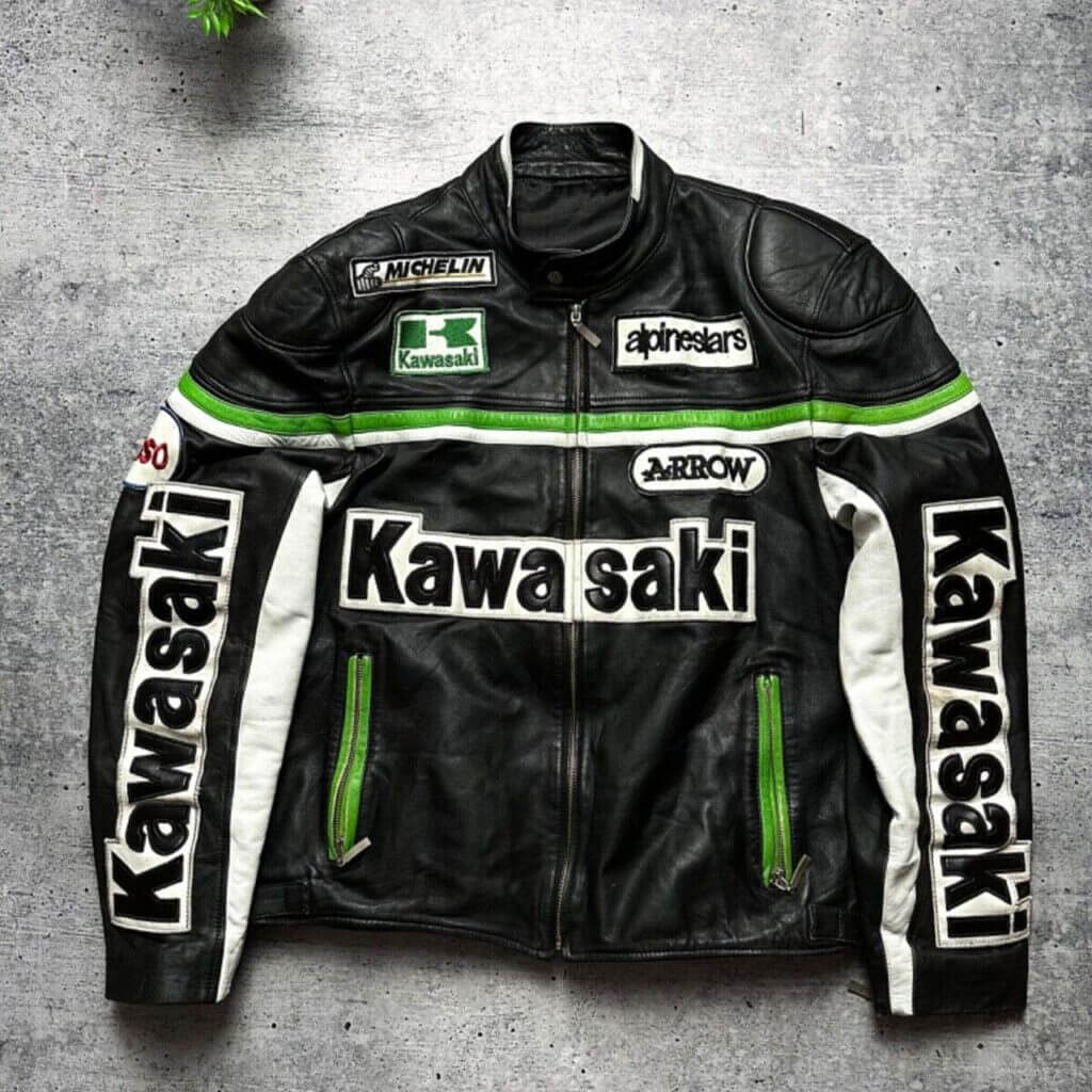 Kawasaki Moto Jacket - ZX14R Ninja Racing Leather Jacket