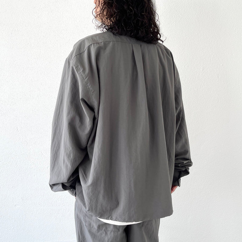 ARCHIVE】loose silhouette nylon shirt / charcoal（ルーズシルエット