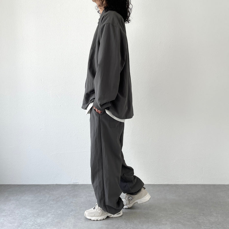 loose silhouette nylon shirt / charcoal（ルーズシルエットナイロン
