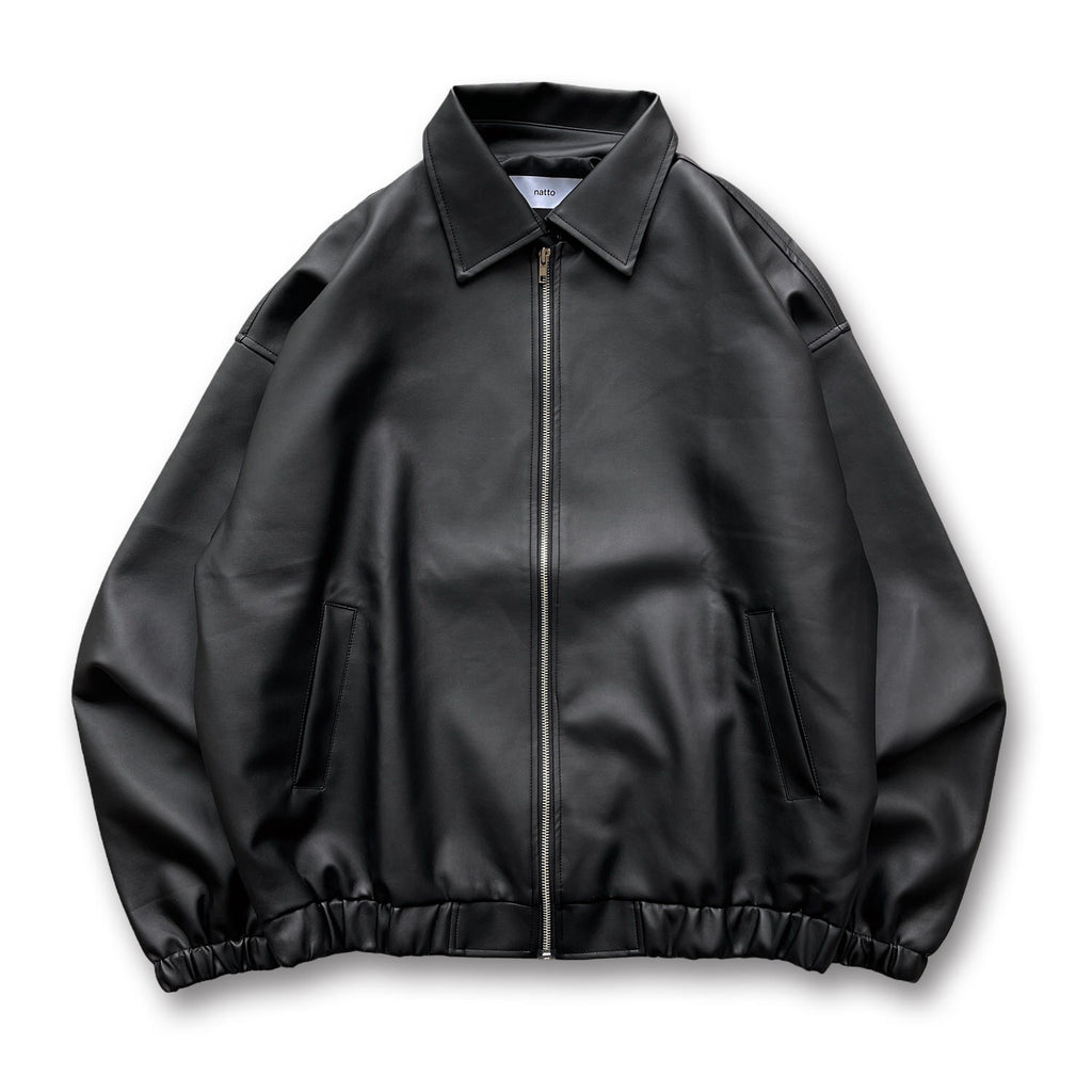 standard fake leather blouson / black（スタンダード フェイク