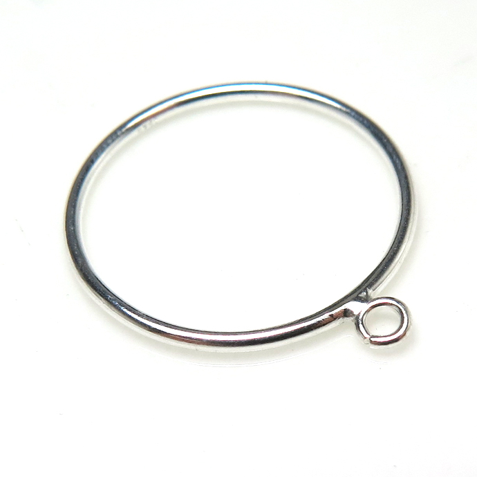 シルバーリングパーツ（指輪）カン付き「SV925」（サイズ目安：9号