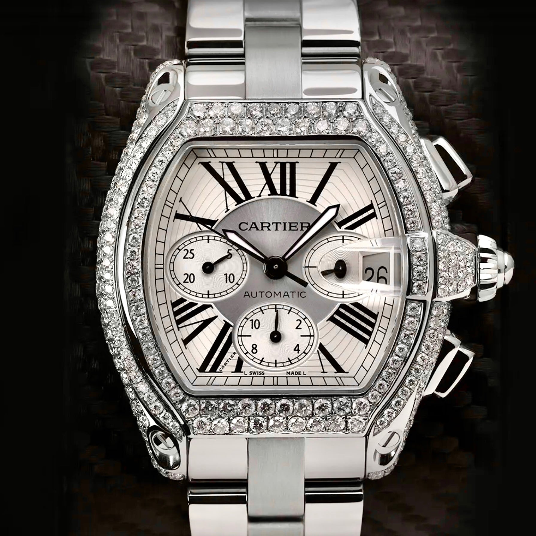 Cartier Roadster Chronograph 2618 Automatic 42mm Steel Diamond