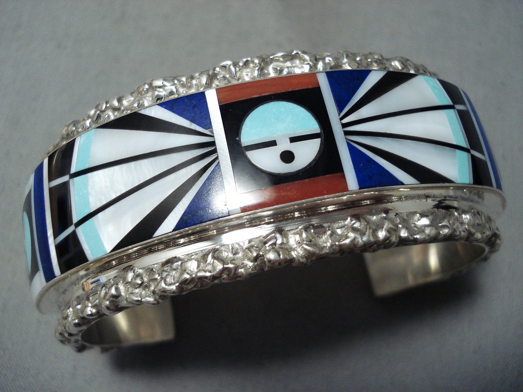 Important Escalio Signed Vintage Native American Zuni Lapis Coral