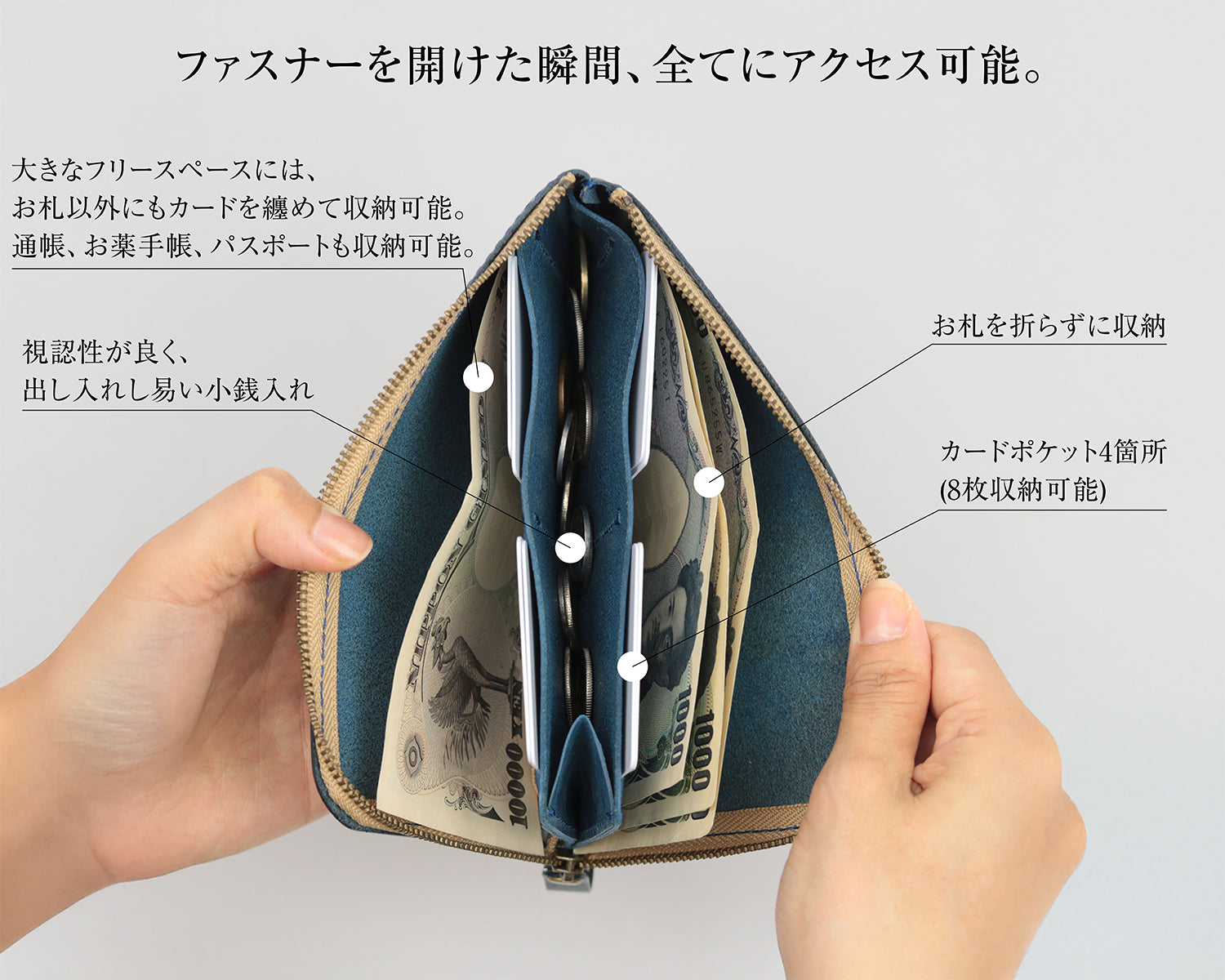 L字ファスナー薄型長財布】姫路レザー NC3749S｜Native Creation