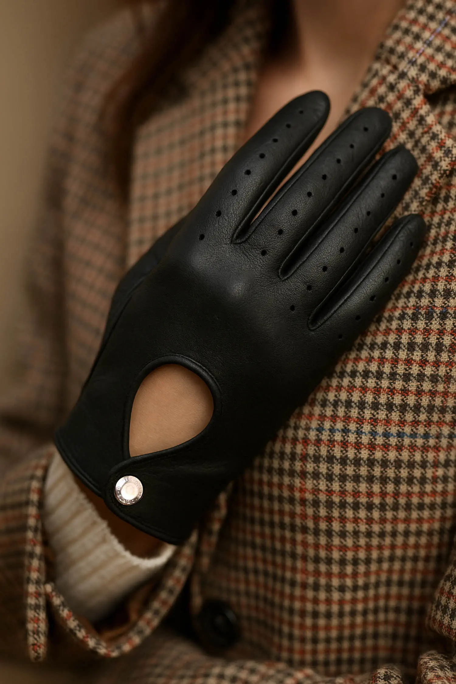 DENTS 7-3008 ブラック｜上質ハーシープの女性用ドライビンググローブ