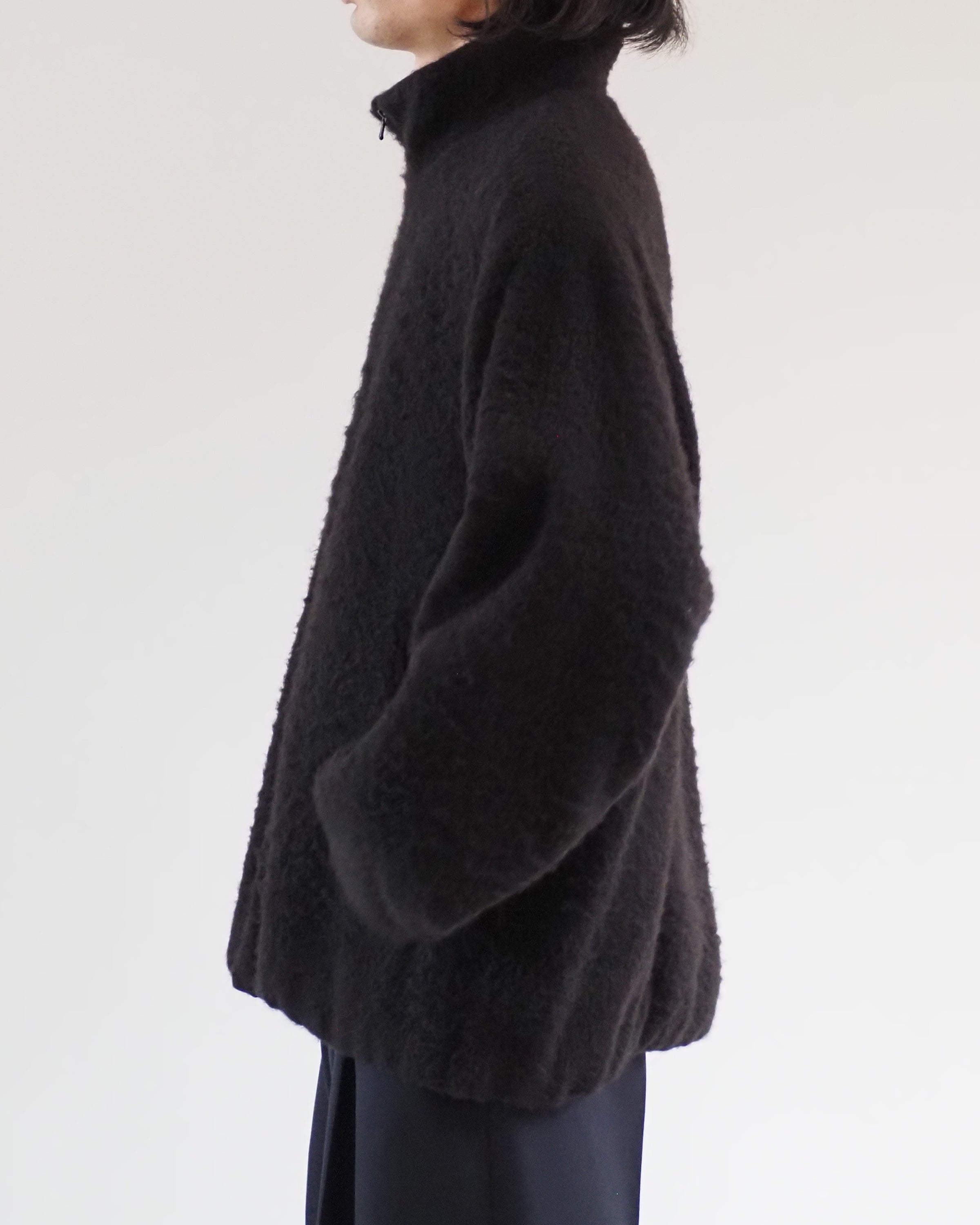 COMOLI キャメル カナパ シャギー ジャケット, Brown – Navyblue