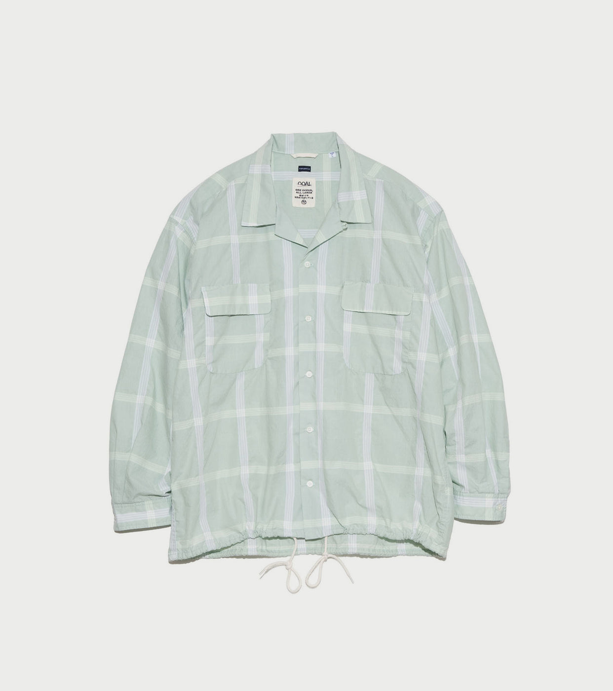 nanamica パラカ チェック シャツ, Coral Green – Navyblue