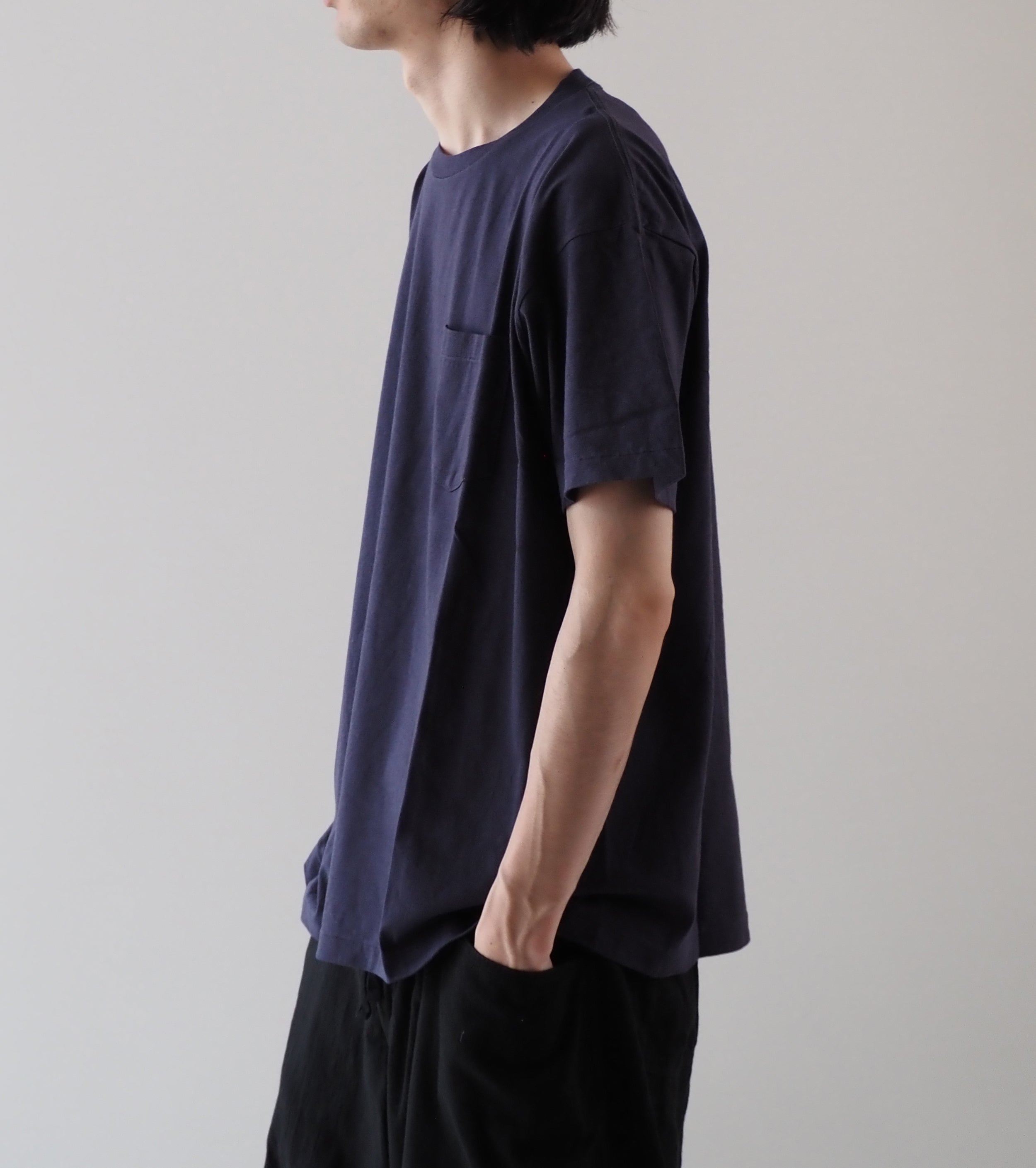 COMOLI サープラス ティーシャツ , Navy – Navyblue