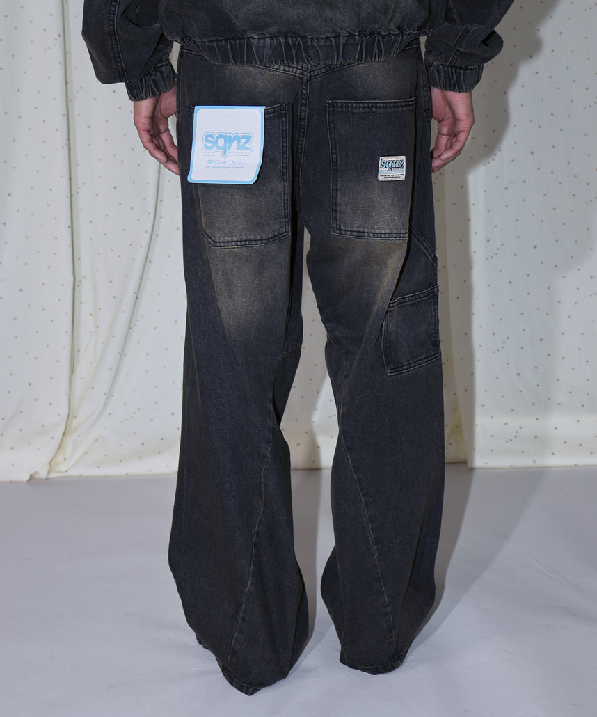 SEQUENZ（シークエンズ）】sqnz washed curve denim pants / カーブ