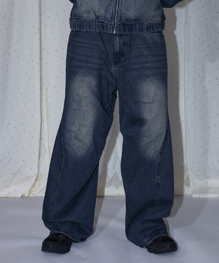 SEQUENZ（シークエンズ）】sqnz washed curve denim pants / カーブ