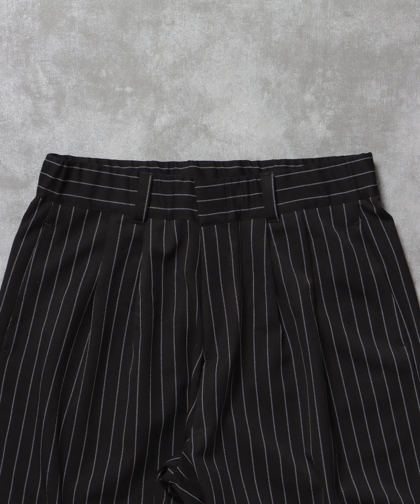 FFEIN(フェイン)】ストライプワイドタックパンツ / スラックス パンツ