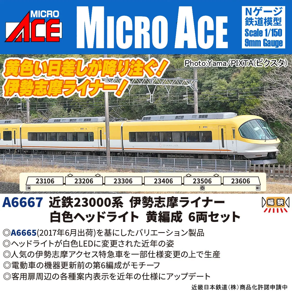 MA 近鉄8400系 田原本線・現行 空気バネ台車 3両セット 品番：A3468