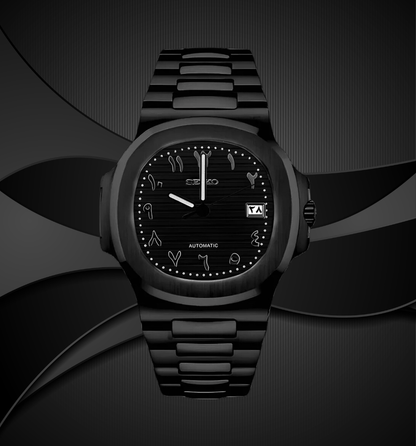 Seiko Mod Nautilus Arabic Triple Black – NeoLux Watch & Co