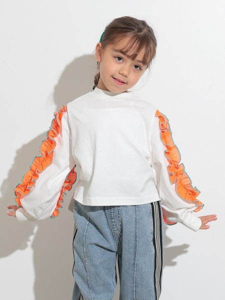 ﾌﾘﾙﾗｲﾝｽﾘｰﾌﾞﾛﾝT | 子供服のオーシャン＆グラウンド[ocean＆ground]公式