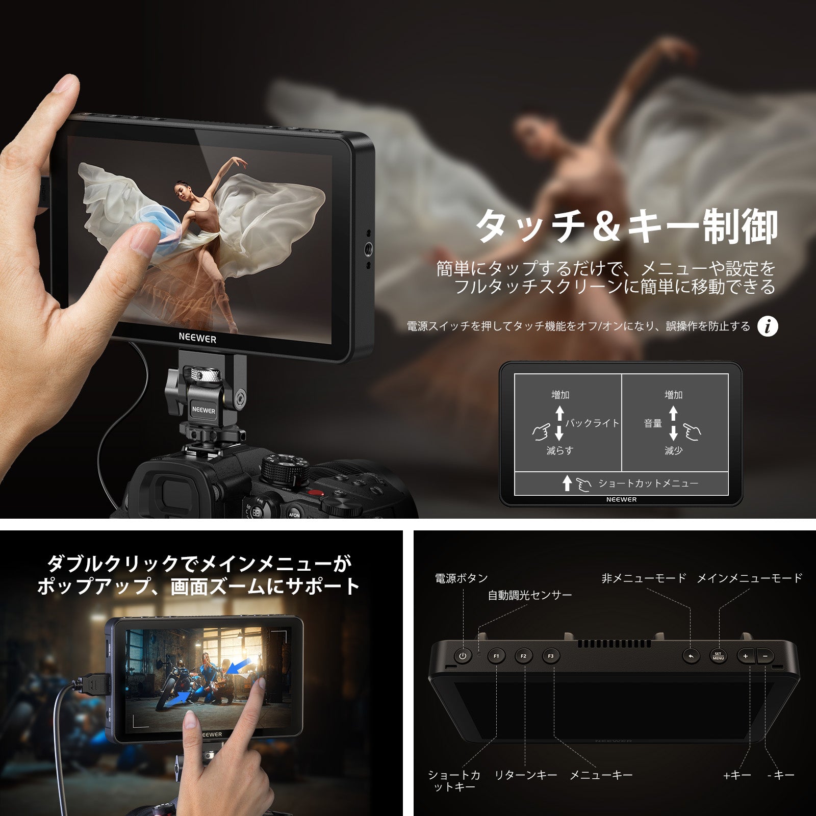 NEEWER F700 7インチカメラフィールドモニター – NEEWER.JP