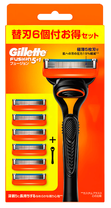 お取り寄せ】ジレット フュージョンマニュアル ホルダー 替刃6個付(替