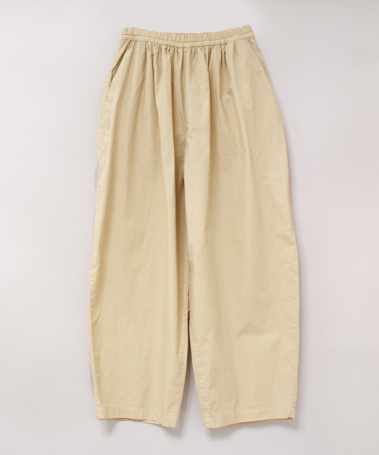 R4219 製品染めワイドイージーパンツ(M イエローベージュ): パンツ