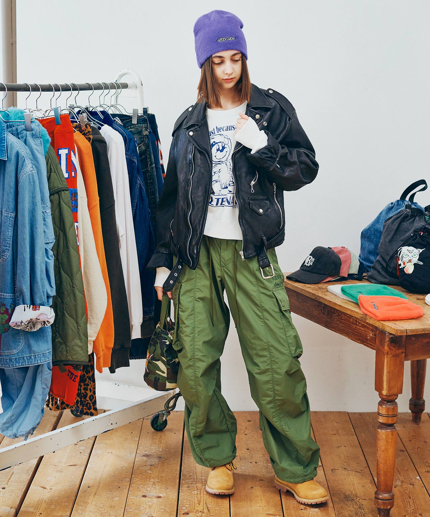 J2122 BIG WASHOUTライダース(M ブラック): アウター - RNA ONLINE