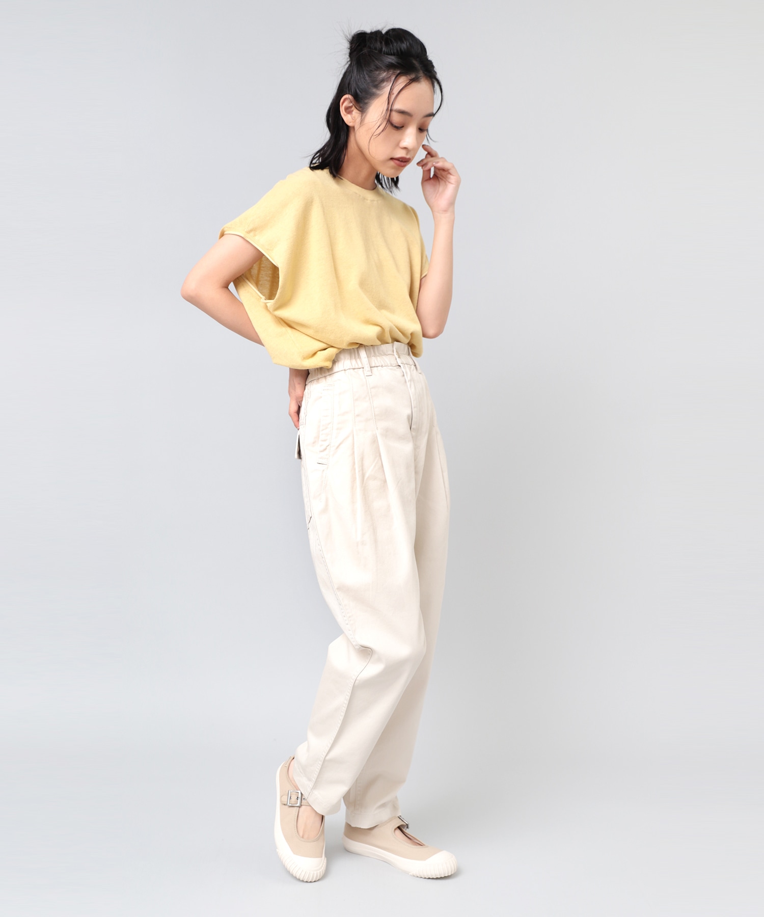 R4080 パン屋さんのペグトップパンツ(M シャンパン): パンツ - RNA