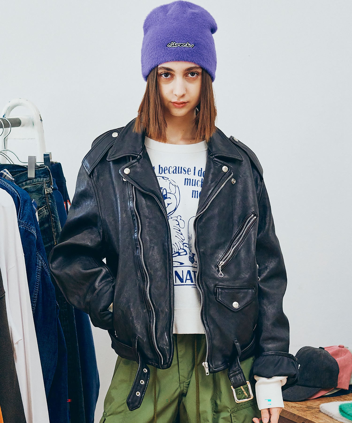 J2122 BIG WASHOUTライダース(M ブラック): アウター - RNA ONLINE