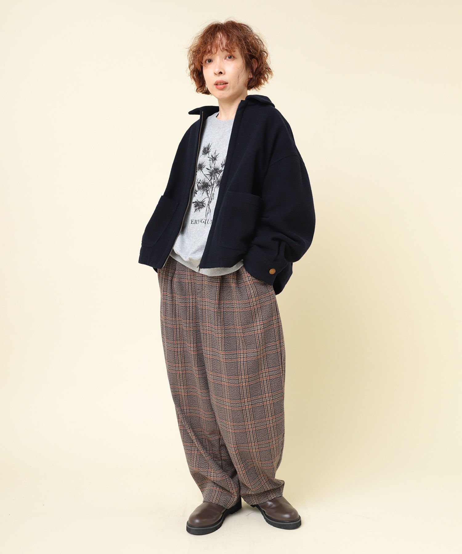 J2118 ウールジップアップブルゾン(M ダークネイビー): アウター - RNA