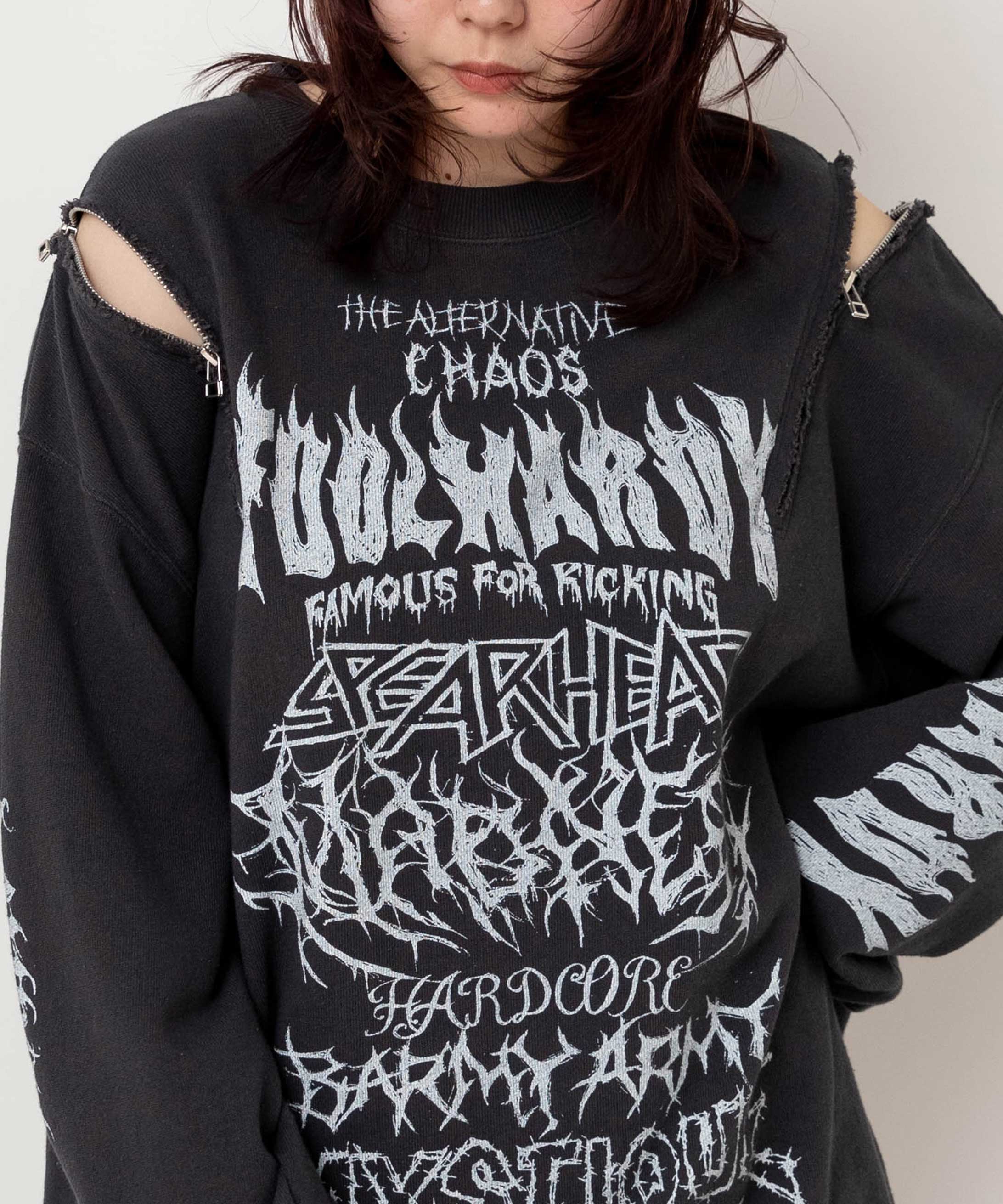 M2634 ショルダーZipトレーナー(M ヴィンテージホワイト): トップス