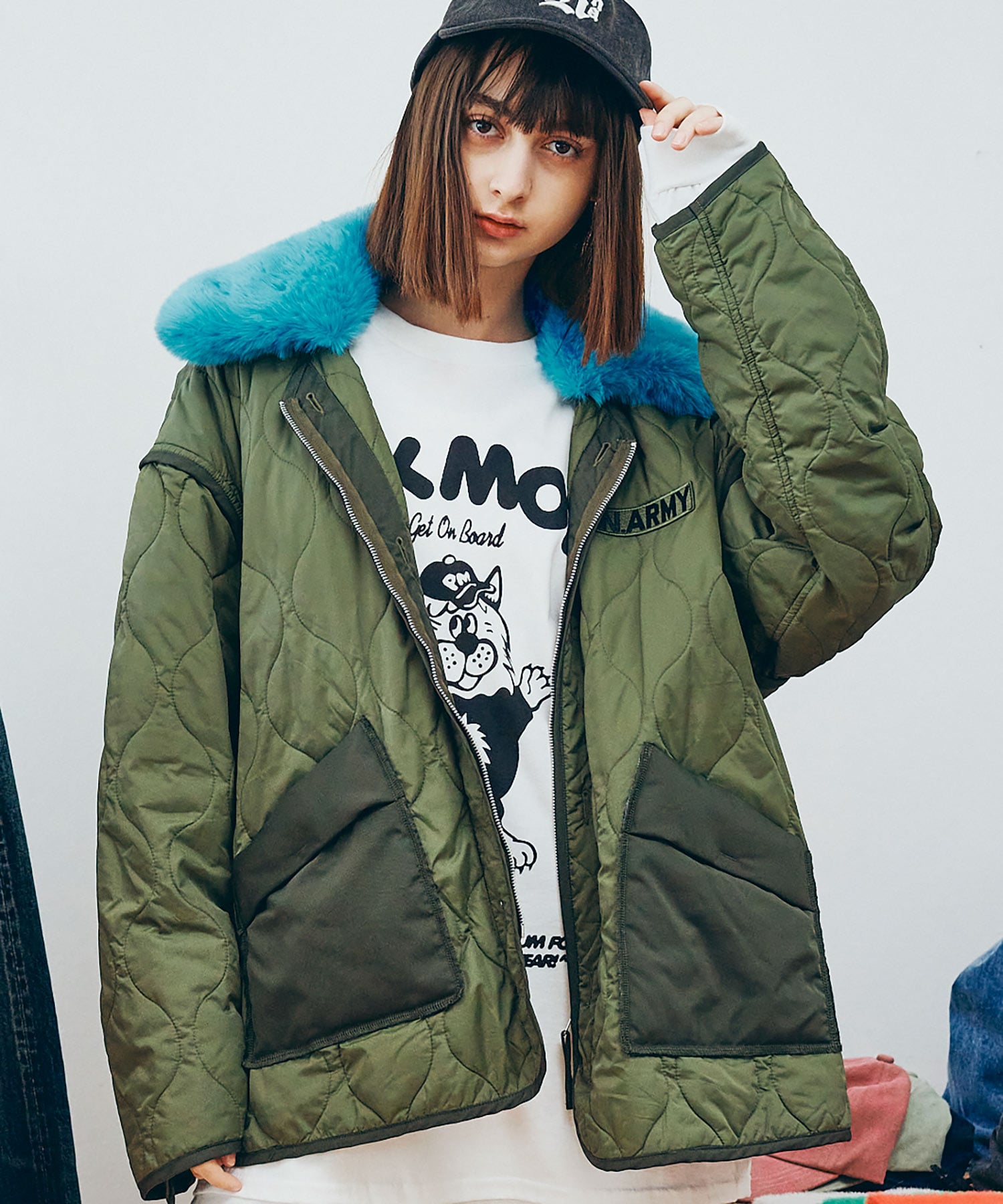 J2173 リメイクキルティングジャケット(M ネイビー): アウター - RNA