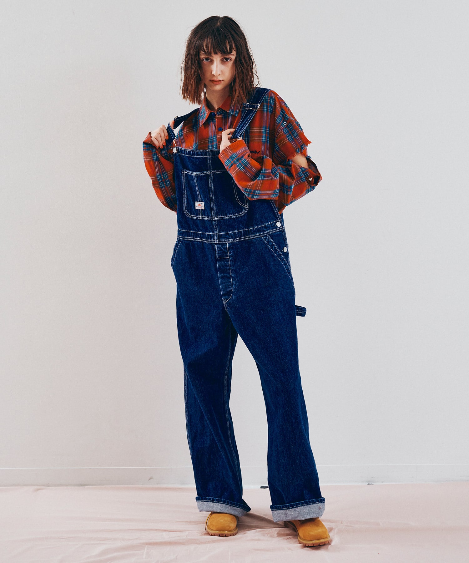 O0737 ベーシックオーバーオール(M ダークインディゴ): オールインワン