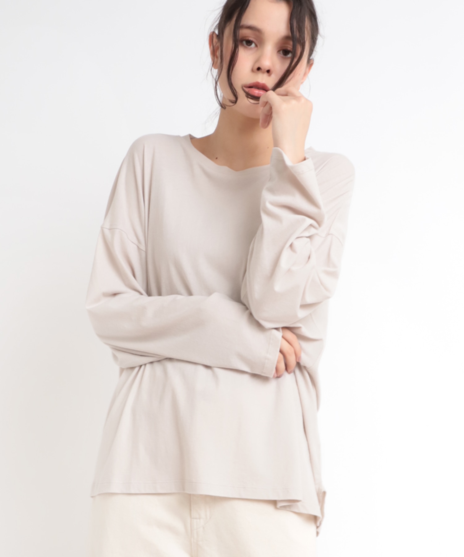 M1821 40強撚ビッグロングTシャツ(M ブルーグレー): トップス - RNA