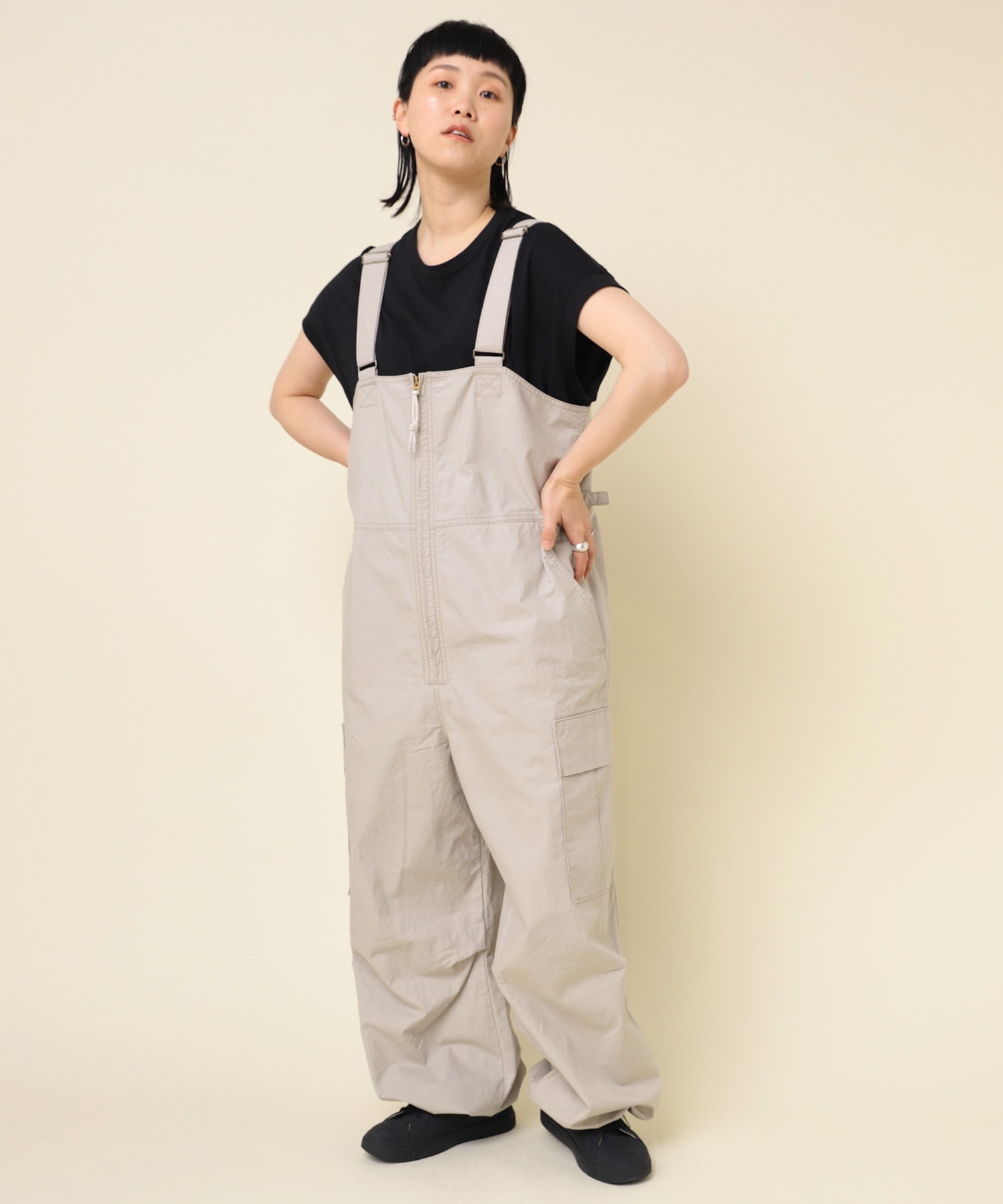 O0718 カーゴオーバーオール(M グレージュ): オールインワン - RNA