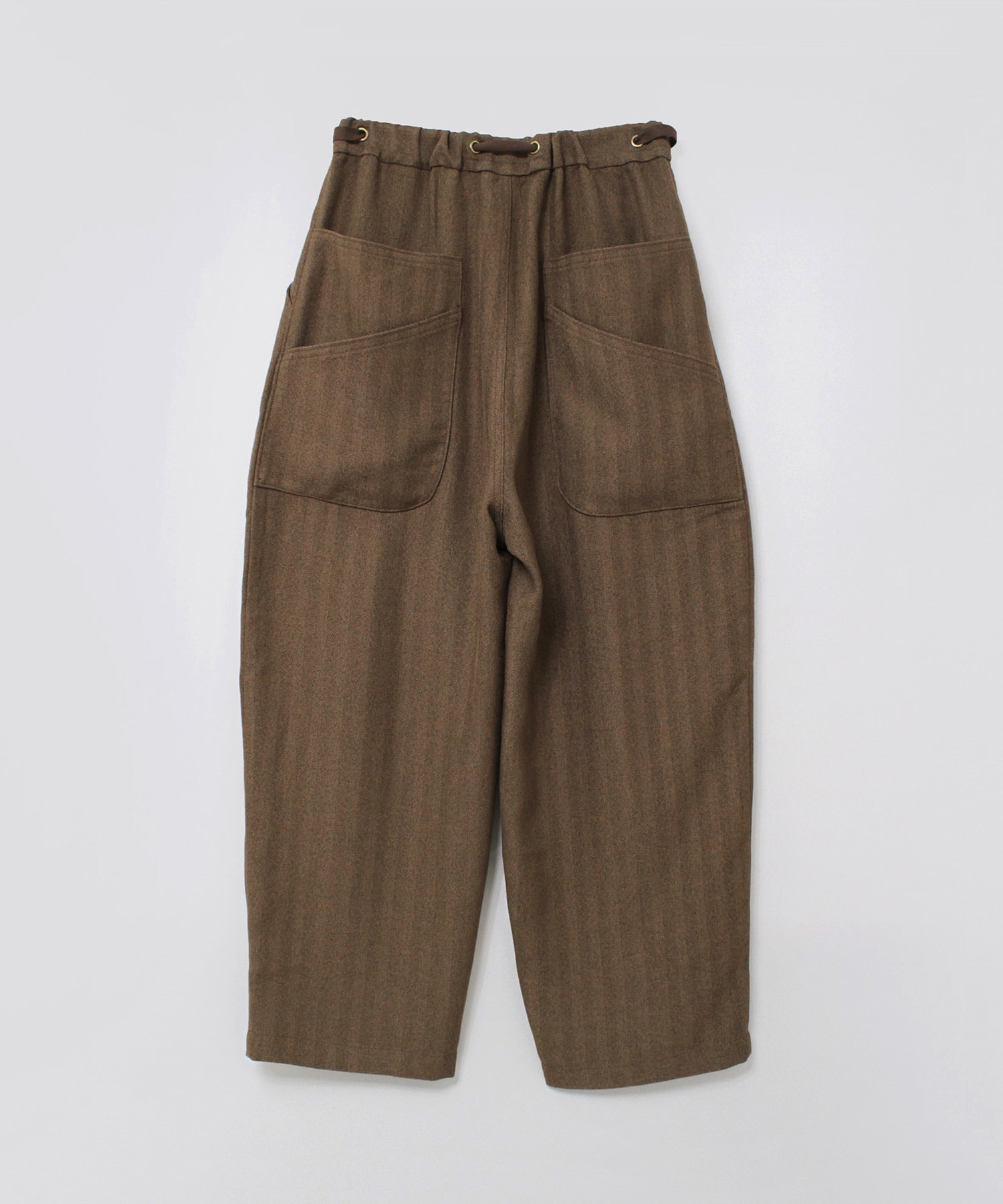 R4398 コックさんのヘリンボーンツイードパンツ(F メランジグレー