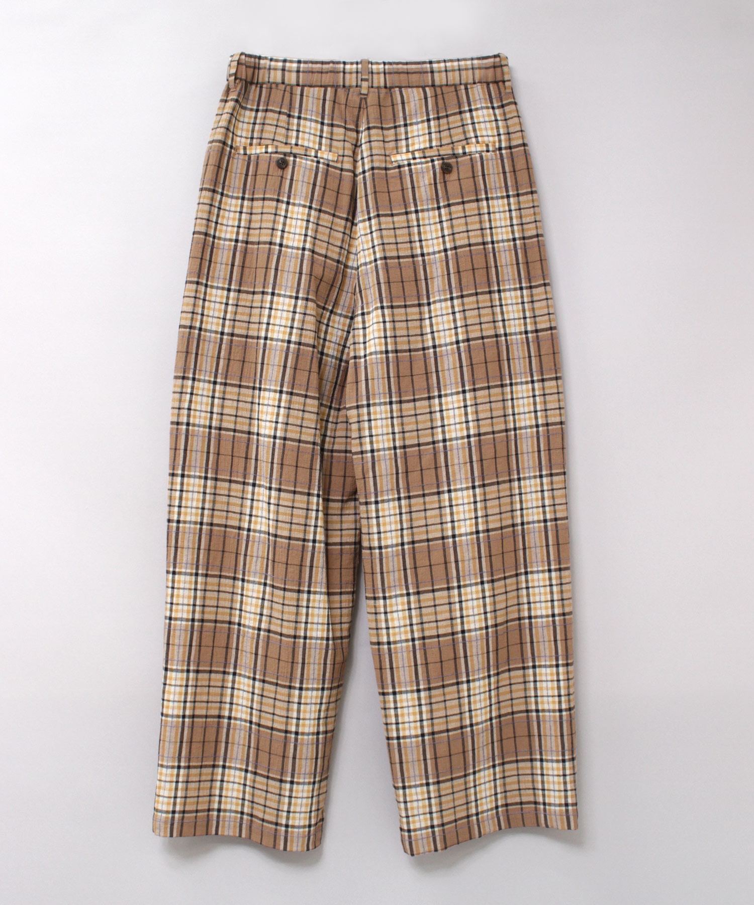 R4300 モールヤーンチェックタックパンツ(F ベージュ): パンツ - RNA