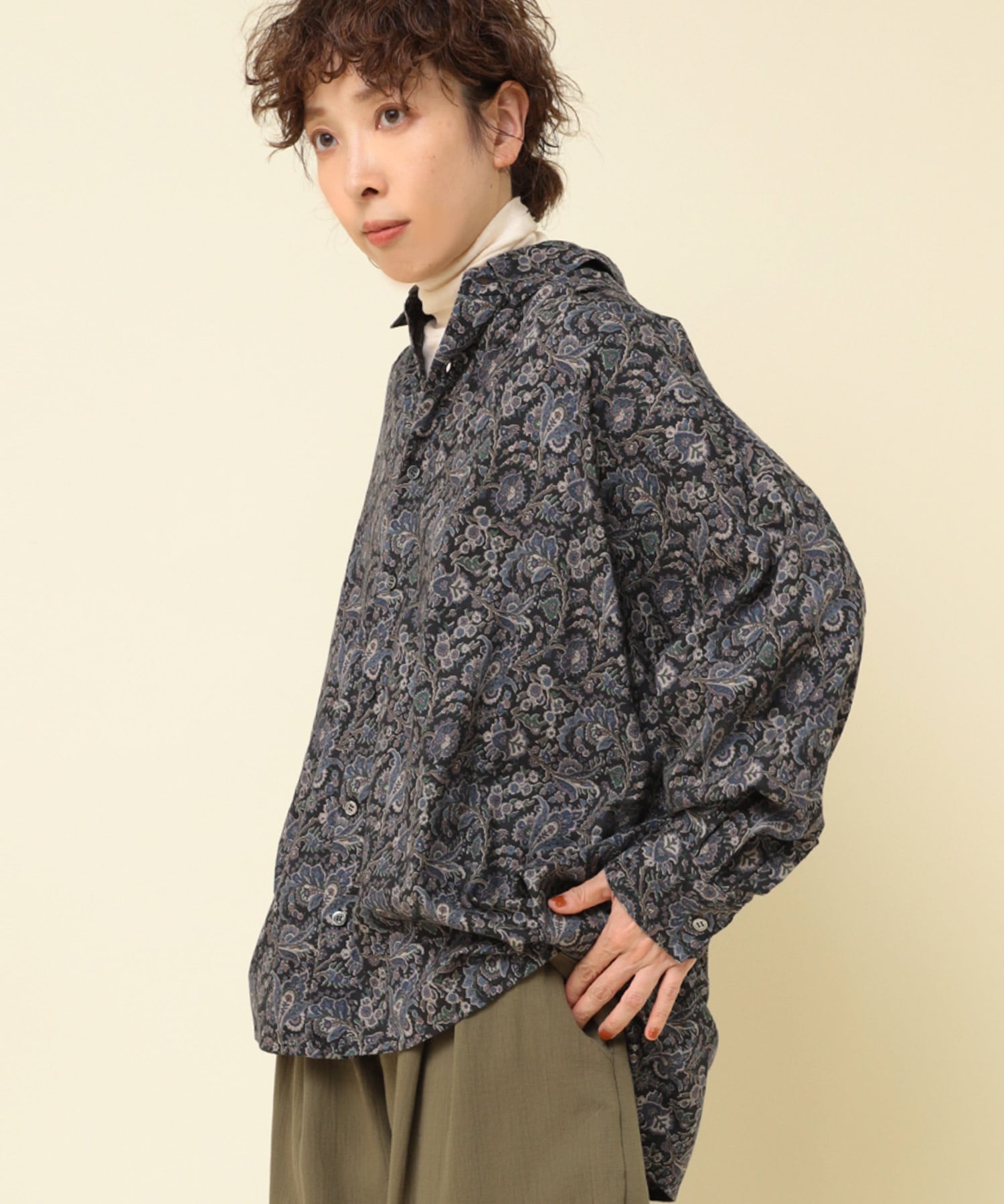 B2848 CRWペイズリーシャツ(M ブラック): トップス - RNA ONLINE STORE